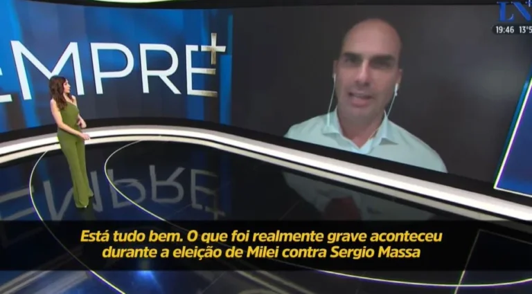 Em entrevista na Argentina, Eduardo diz que foi Lula quem interferiu na eleição de Milei