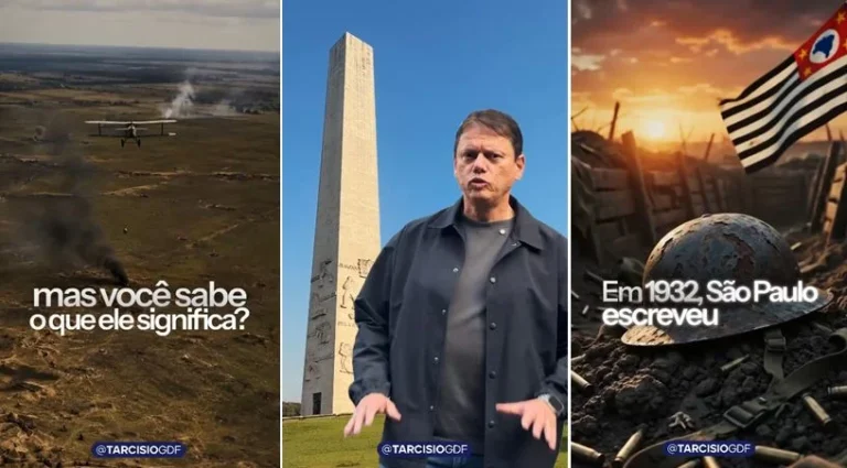 Em vídeo de IA, Tarcísio explica ‘Revolução de 32’ em São Paulo