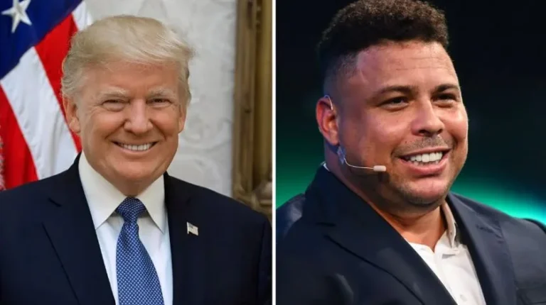 Ronaldo Fenômeno é visto levando troféu da Copa para Trump