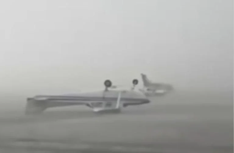 Tempestade com ventos de 120 km/h capota quatro aviões em aeroporto na Itália
