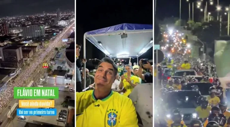 As imagens impressionantes de Flávio Bolsonaro em Natal
